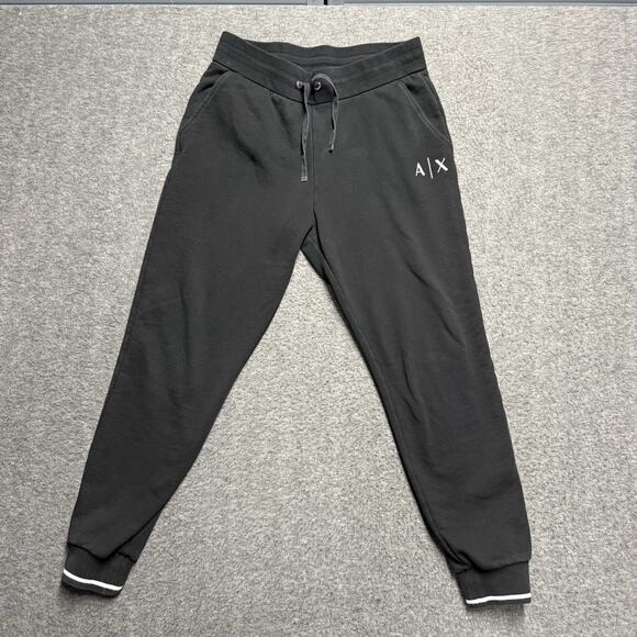 Armani Exchange Joggers Mens Small* Black Drawstring Sweatpants Track Pockets - Picture 1 of 7